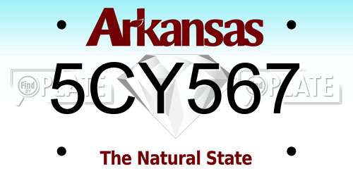 5CY567 Arkansas License Plate