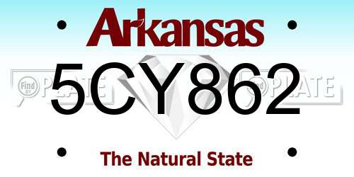5CY862 Arkansas License Plate