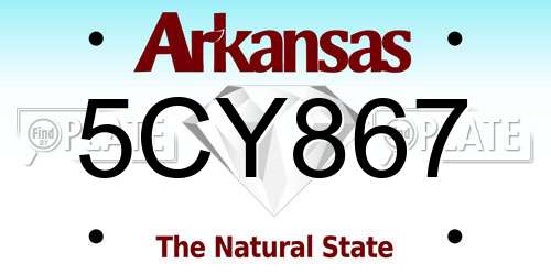 5CY867 Arkansas License Plate