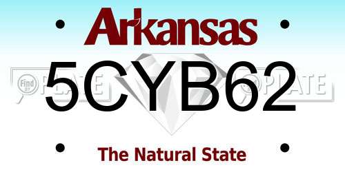5CYB62 Arkansas License Plate