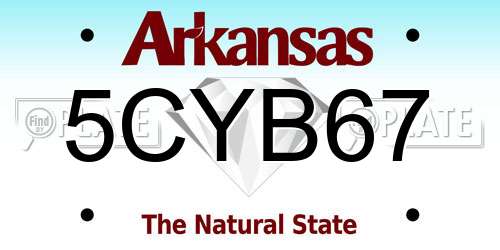 5CYB67 Arkansas License Plate