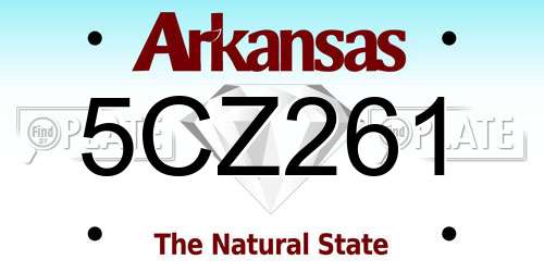5CZ261 Arkansas License Plate