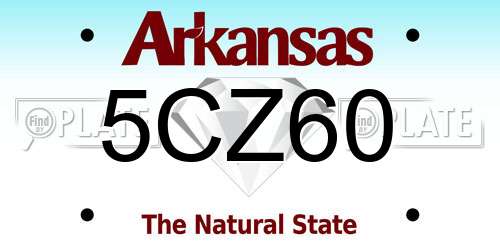 5CZ60 Arkansas License Plate