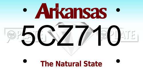 5CZ710 Arkansas License Plate