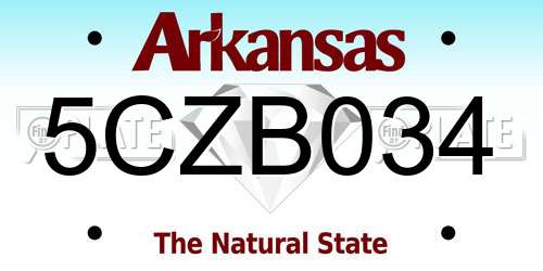 5CZB034 Arkansas License Plate