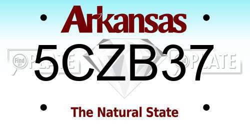 5CZB37 Arkansas License Plate