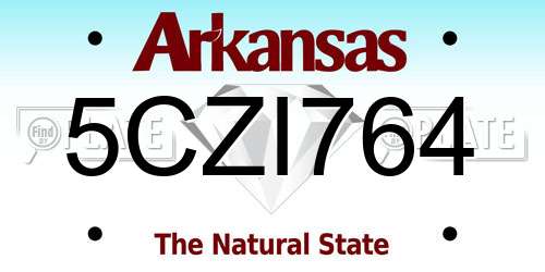 5CZI764 Arkansas License Plate