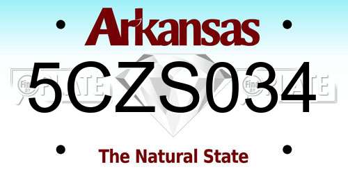 5CZS034 Arkansas License Plate