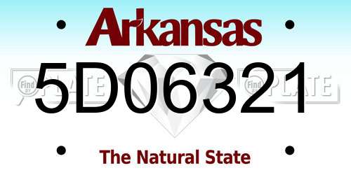 5D06321 Arkansas License Plate