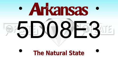 5D08E3 Arkansas License Plate