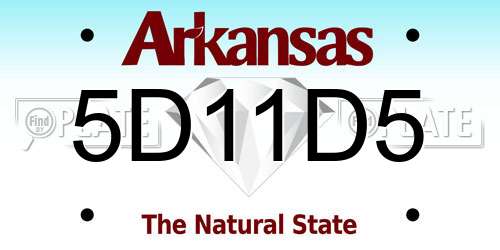 5D11D5 Arkansas License Plate