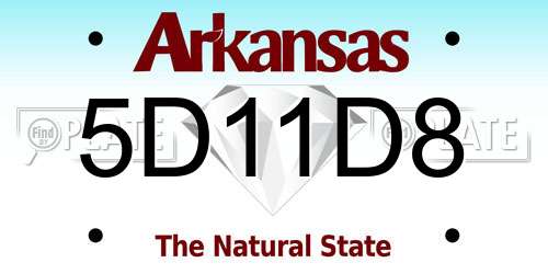 5D11D8 Arkansas License Plate