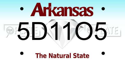 5D11O5 Arkansas License Plate