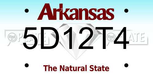 5D12T4 Arkansas License Plate