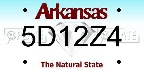 5D12Z4 Arkansas License Plate