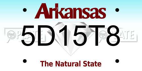 5D15T8 Arkansas License Plate