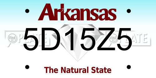 5D15Z5 Arkansas License Plate