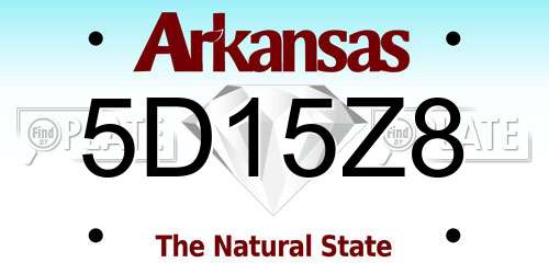 5D15Z8 Arkansas License Plate