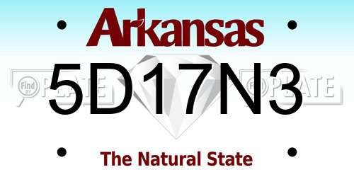 5D17N3 Arkansas License Plate