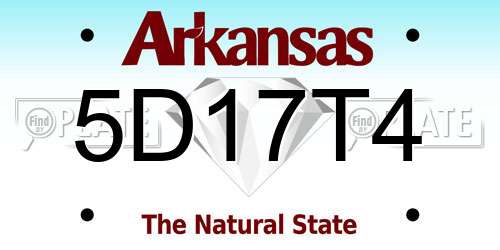 5D17T4 Arkansas License Plate