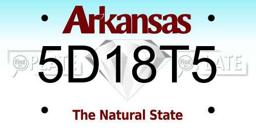 5D18T5 Arkansas License Plate