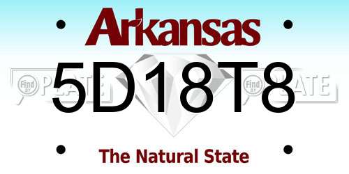 5D18T8 Arkansas License Plate