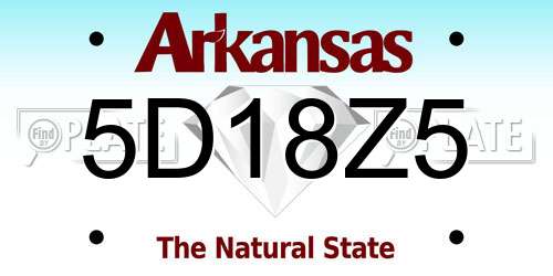 5D18Z5 Arkansas License Plate