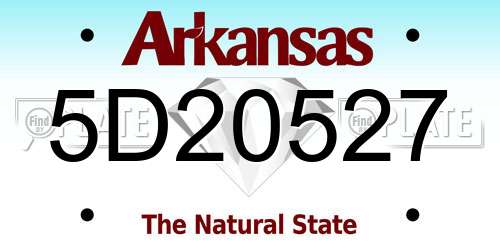 5D20527 Arkansas License Plate