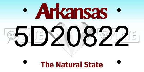 5D20822 Arkansas License Plate