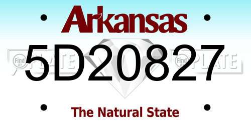 5D20827 Arkansas License Plate