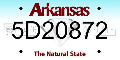 5D20872 Arkansas License Plate