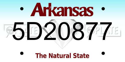 5D20877 Arkansas License Plate