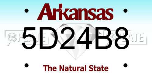 5D24B8 Arkansas License Plate