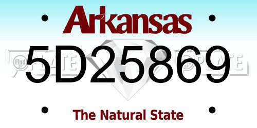 5D25869 Arkansas License Plate