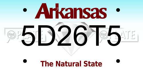 5D26T5 Arkansas License Plate