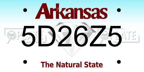 5D26Z5 Arkansas License Plate