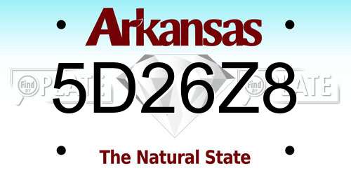 5D26Z8 Arkansas License Plate