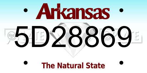 5D28869 Arkansas License Plate
