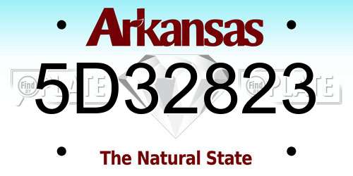 5D32823 Arkansas License Plate