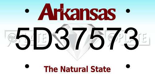 5D37573 Arkansas License Plate