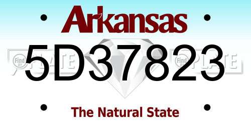 5D37823 Arkansas License Plate