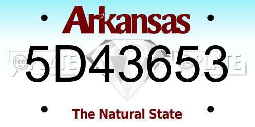 5D43653 Arkansas License Plate