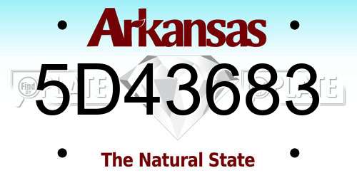 5D43683 Arkansas License Plate