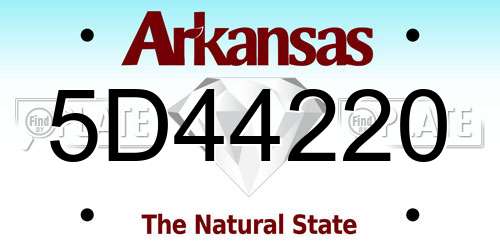 5D44220 Arkansas License Plate