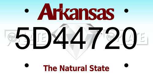 5D44720 Arkansas License Plate
