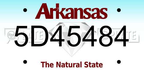 5D45484 Arkansas License Plate