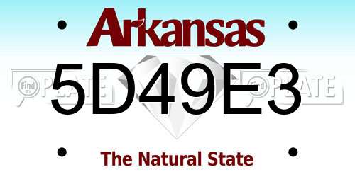 5D49E3 Arkansas License Plate