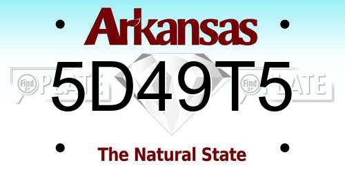 5D49T5 Arkansas License Plate