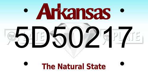 5D50217 Arkansas License Plate