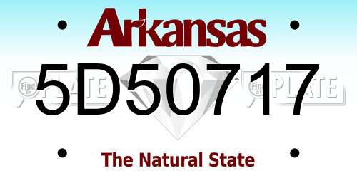 5D50717 Arkansas License Plate